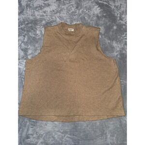 Pact Organic Cotton Blue Tank‎ Top Women's XXL Sleeveless Shirt Brown Casual